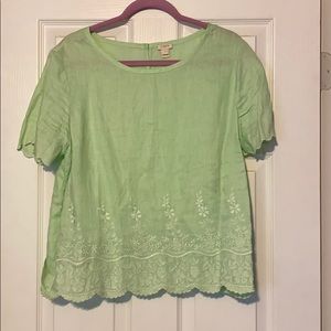 Green Embroidery Blouse